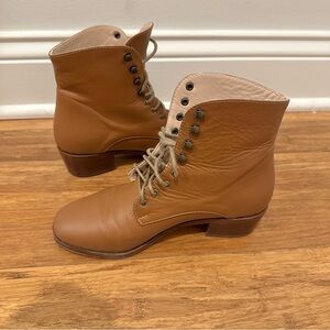 Christy Dawn Brown Lace Up Boots